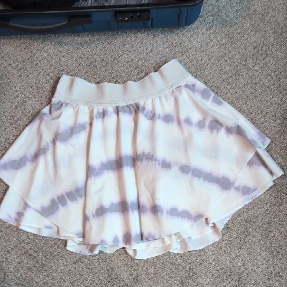 Tie-Dye Skater Skirt - Purple and White